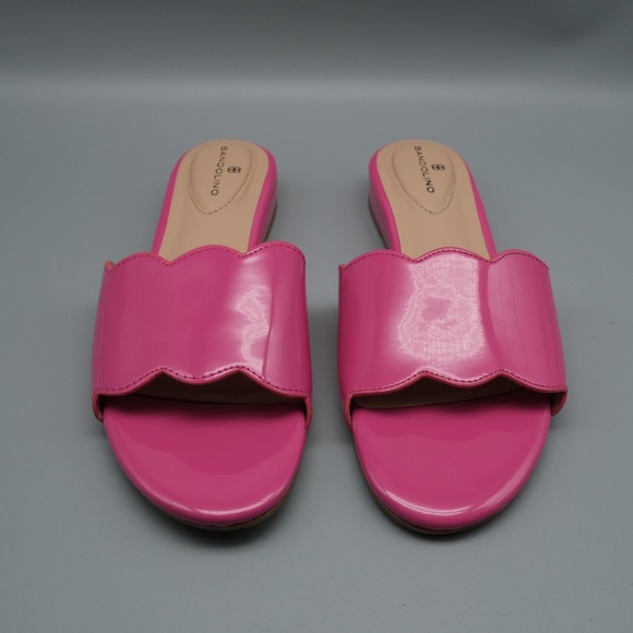 Bandalino Women's Pink Kayla Sandals Leather Scalloped Slide ‎ Size 8M - Picture 12 of 12
